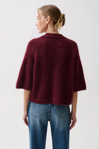 Nadya Alpaca Blend Boxy Polo Sweater