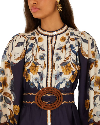 Golden Nature Navy Blue Mini Dress