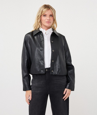 Jacket Balloon Pu Crinkle