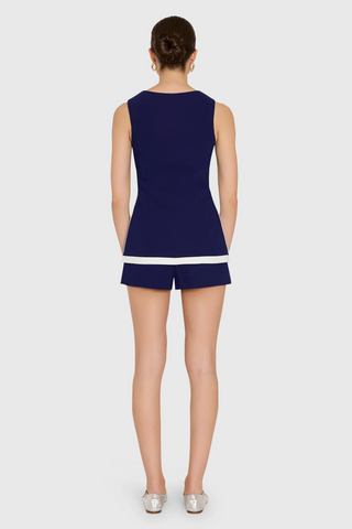 Morgan Romper Navy/Ivory