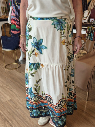 Ada Skirt Ivory Bloom